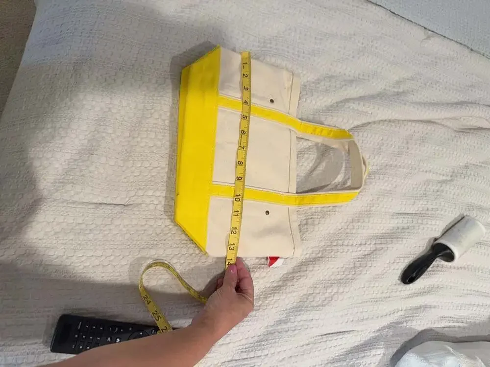 ShoreBags Canvas Boat Tote Bag with Crossbody Strap Yellow and Natural